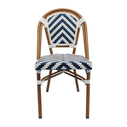 Furnlink Eiffel Chair - Navy/White Chevron (4 Pack) • PAS-DU009