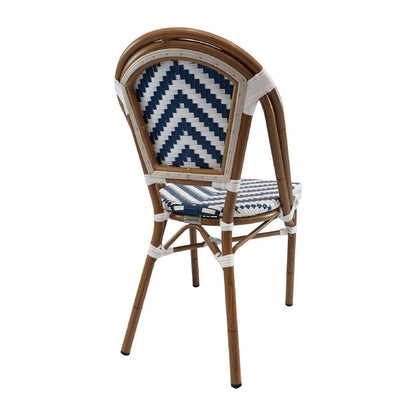 Furnlink Eiffel Chair - Navy/White Chevron (4 Pack) • PAS-DU009