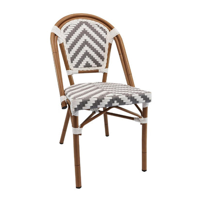 Furnlink Eiffel Chair - Dark Grey/White Chevron (4 Pack) • PAS-DU010