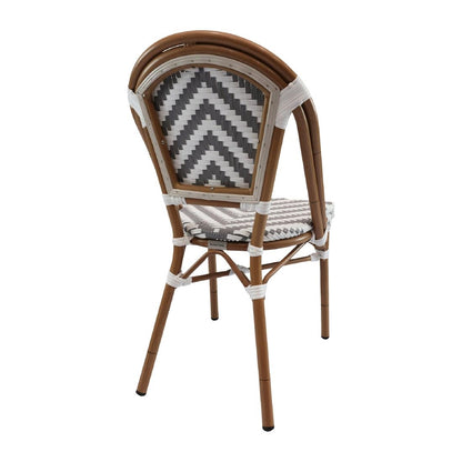 Furnlink Eiffel Chair - Dark Grey/White Chevron (4 Pack) • PAS-DU010