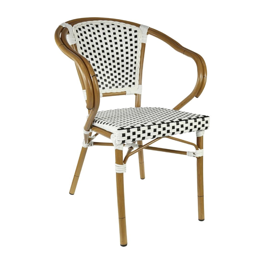 Furnlink Eiffel Arm Chair - White/Black Standard (4 Pack) • PAS-DU012