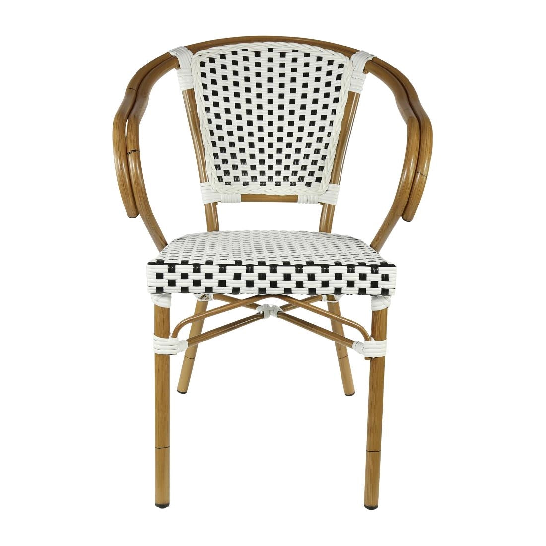 Furnlink Eiffel Arm Chair - White/Black Standard (4 Pack) • PAS-DU012