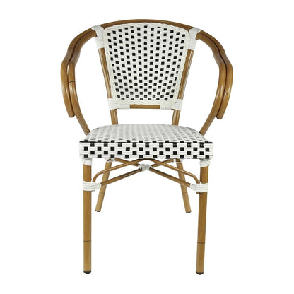 Furnlink Eiffel Arm Chair - White/Black Standard (4 Pack) • PAS-DU012