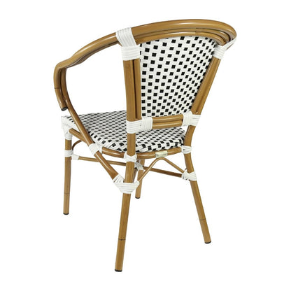 Furnlink Eiffel Arm Chair - White/Black Standard (4 Pack) • PAS-DU012
