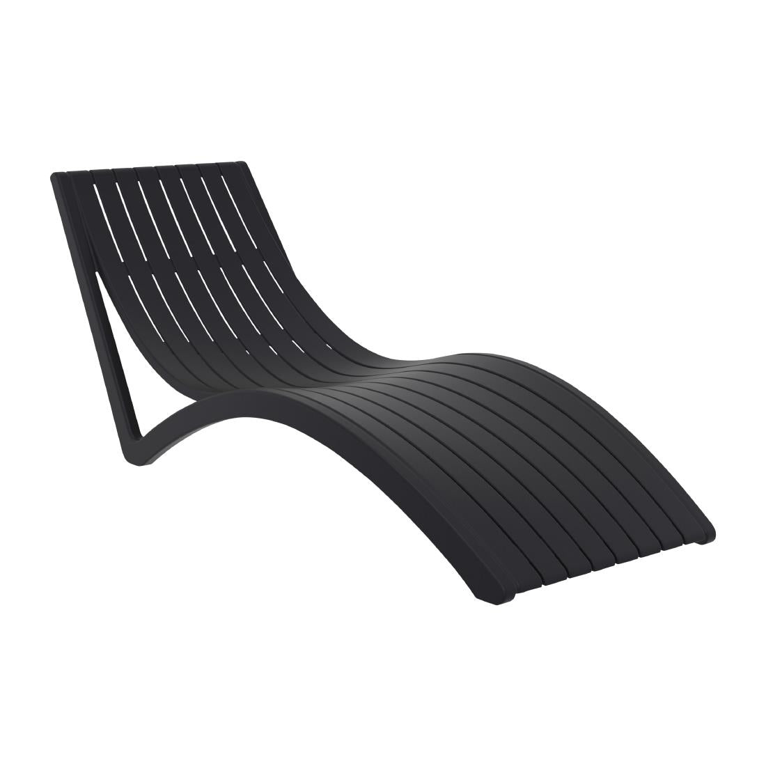 2 x Furnlink Slim Sunlounge - Black • PAS-DU014