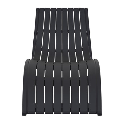 2 x Furnlink Slim Sunlounge - Black • PAS-DU014