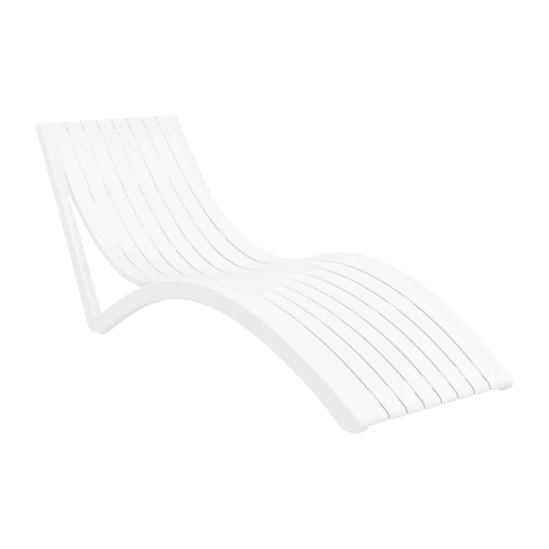2 x Furnlink Slim Sunlounge - White • PAS-DU016