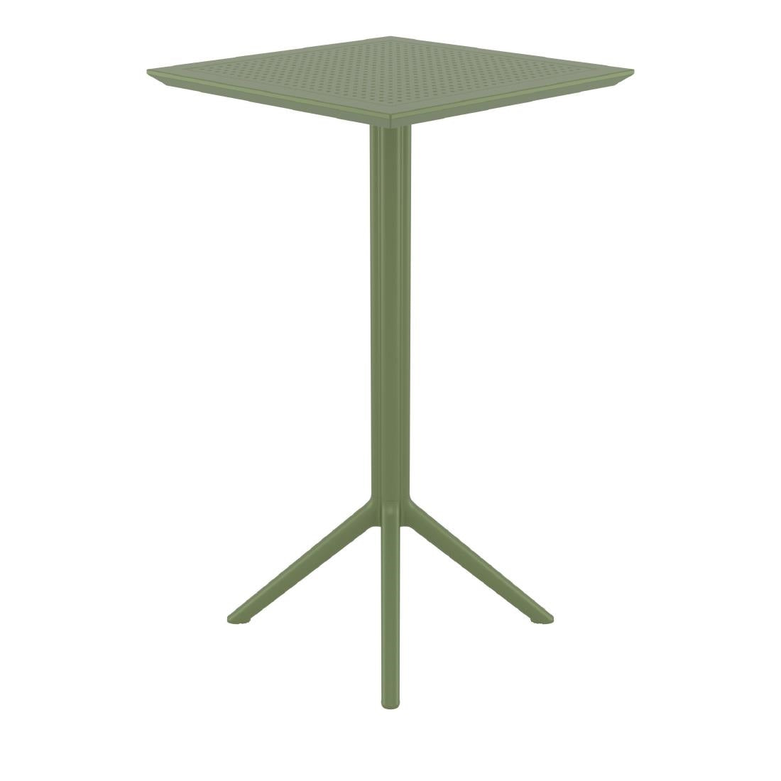 Siesta Sky Folding BAR Table 60 Square Olive Green • PAS-DU062