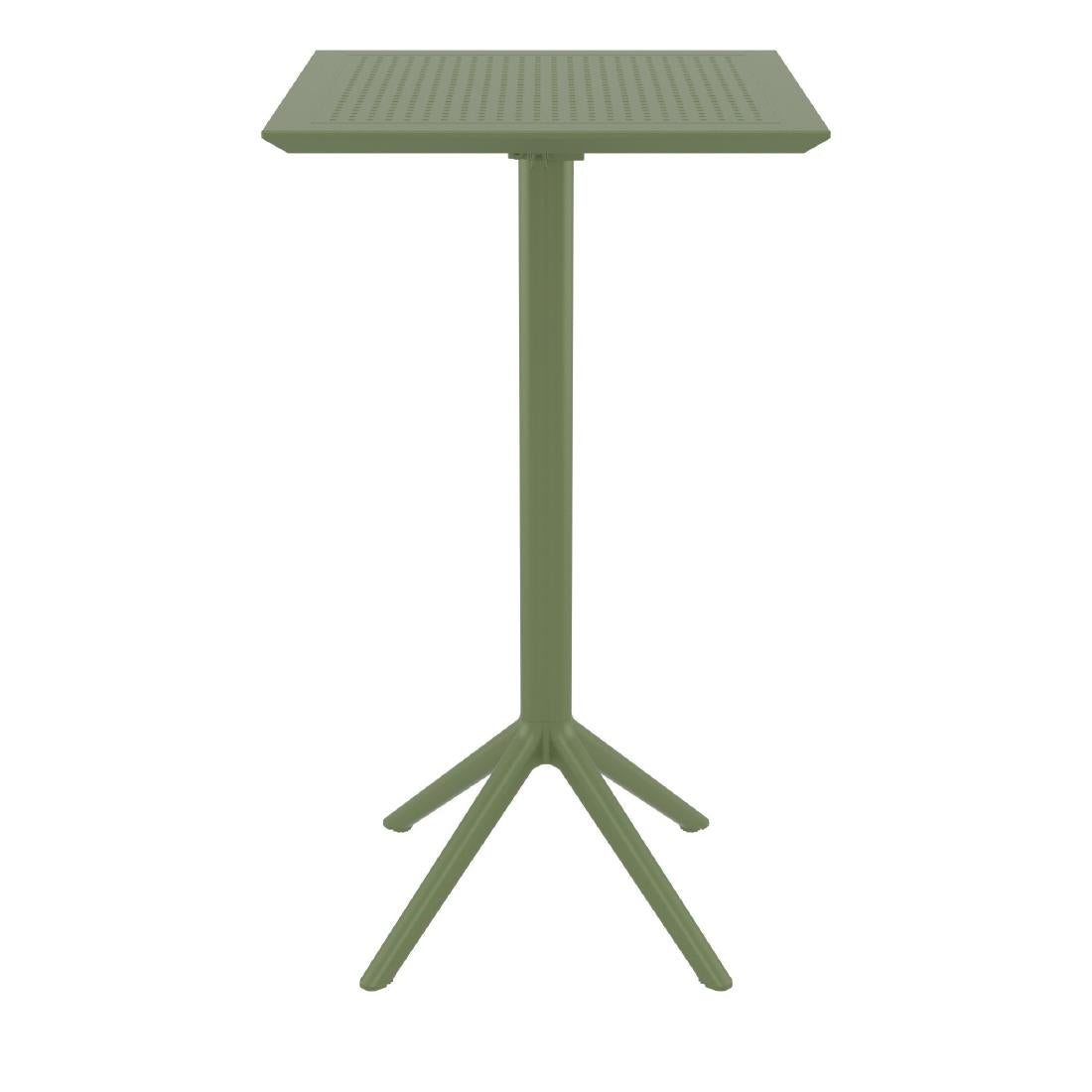 Siesta Sky Folding BAR Table 60 Square Olive Green • PAS-DU062