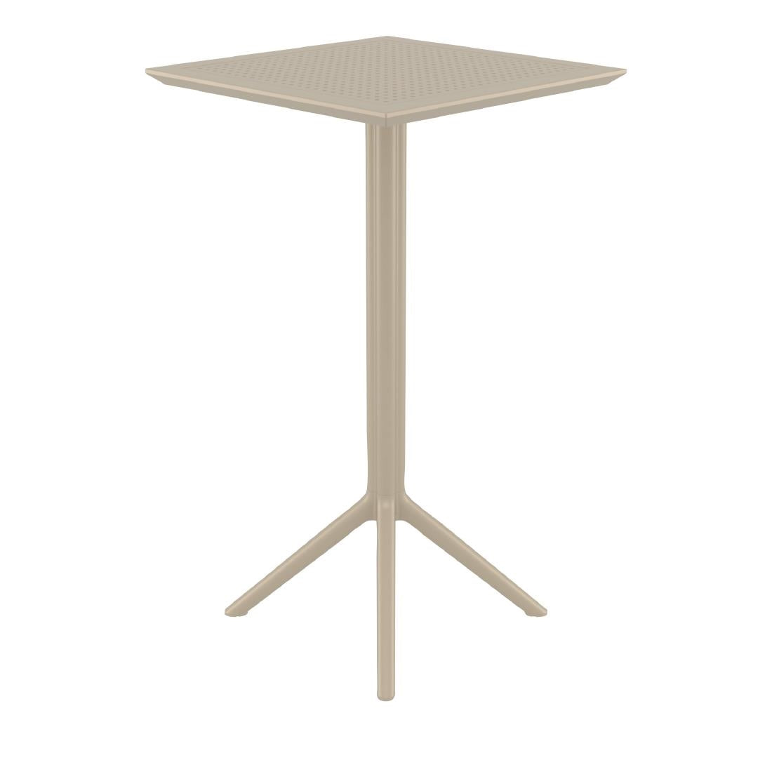 Siesta Sky Folding BAR Table 60 Square Taupe • PAS-DU063