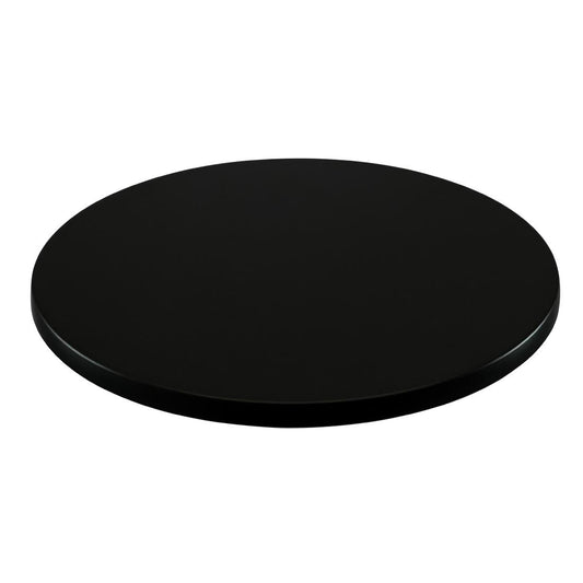 2 x Werzalit Black 600mm dia Duratop Tabletop by SM France • PAS-DU094