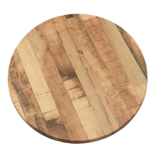 2 x Werzalit Rustic Kansas 600mm dia Duratop Tabletop by SM France • PAS-DU096