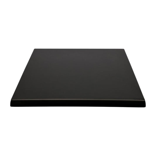 2 x Werzalit Black 600mm Square Duratop Tabletop by SM France • PAS-DU104
