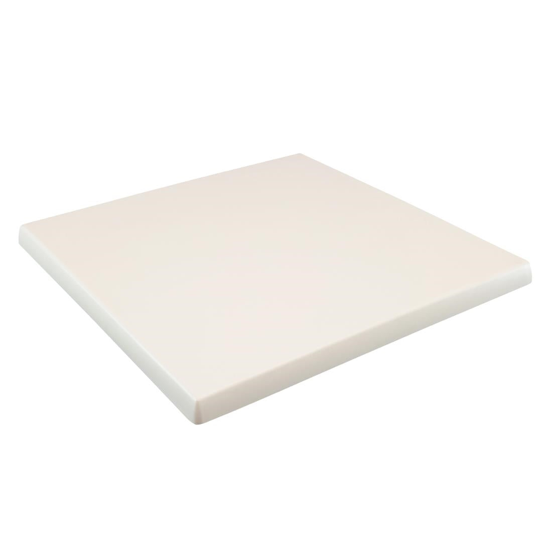 2 x Werzalit White 600mm Square Duratop Tabletop by SM France • PAS-DU109