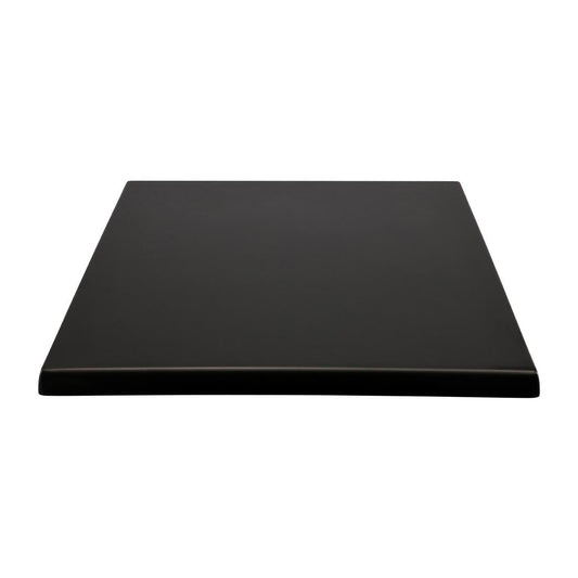 2 x Werzalit Black 700mm Square Duratop Tabletop by SM France • PAS-DU124