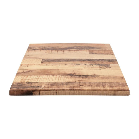 2 x Werzalit Rustic Kansas 700mm Square Duratop Tabletop by SM France (Pack of 2) • PAS-DU126