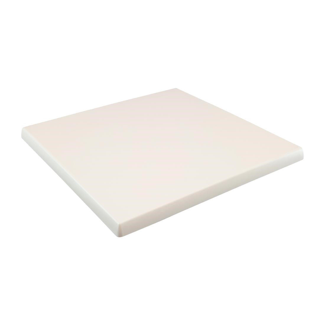 2 x Werzalit White 700mm Square Duratop Tabletop by SM France • PAS-DU129