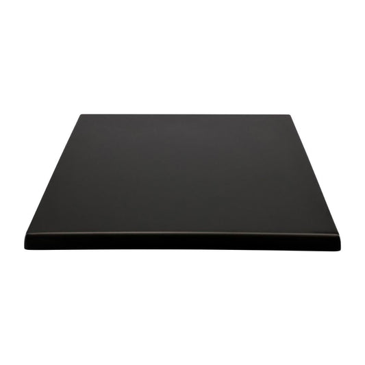 2 x Werzalit Black 800mm Square Duratop Tabletop by SM France (Pack of 2) • PAS-DU144