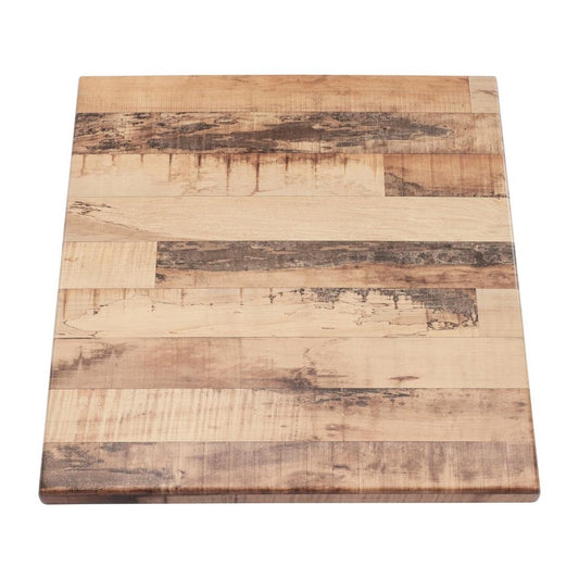 2 x Werzalit Rustic Kansas 800mm Square Duratop Tabletop by SM France (Pack of 2) • PAS-DU146