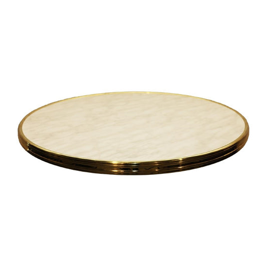 2 x Werzalit Marble 700mm dia Bristro Duratop Tabletop by SM France • PAS-DU155