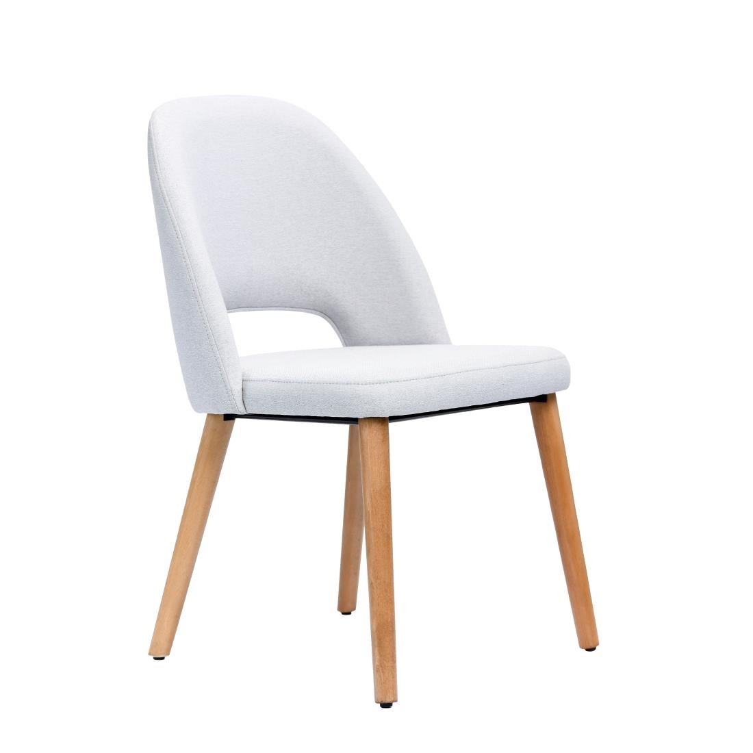 Furnlink Durafurn Semifreddo Chair - Trojan Oak Legs/ Light Grey Woven Fabric • PAS-DU177