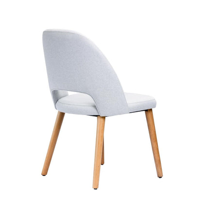 Furnlink Durafurn Semifreddo Chair - Trojan Oak Legs/ Light Grey Woven Fabric • PAS-DU177