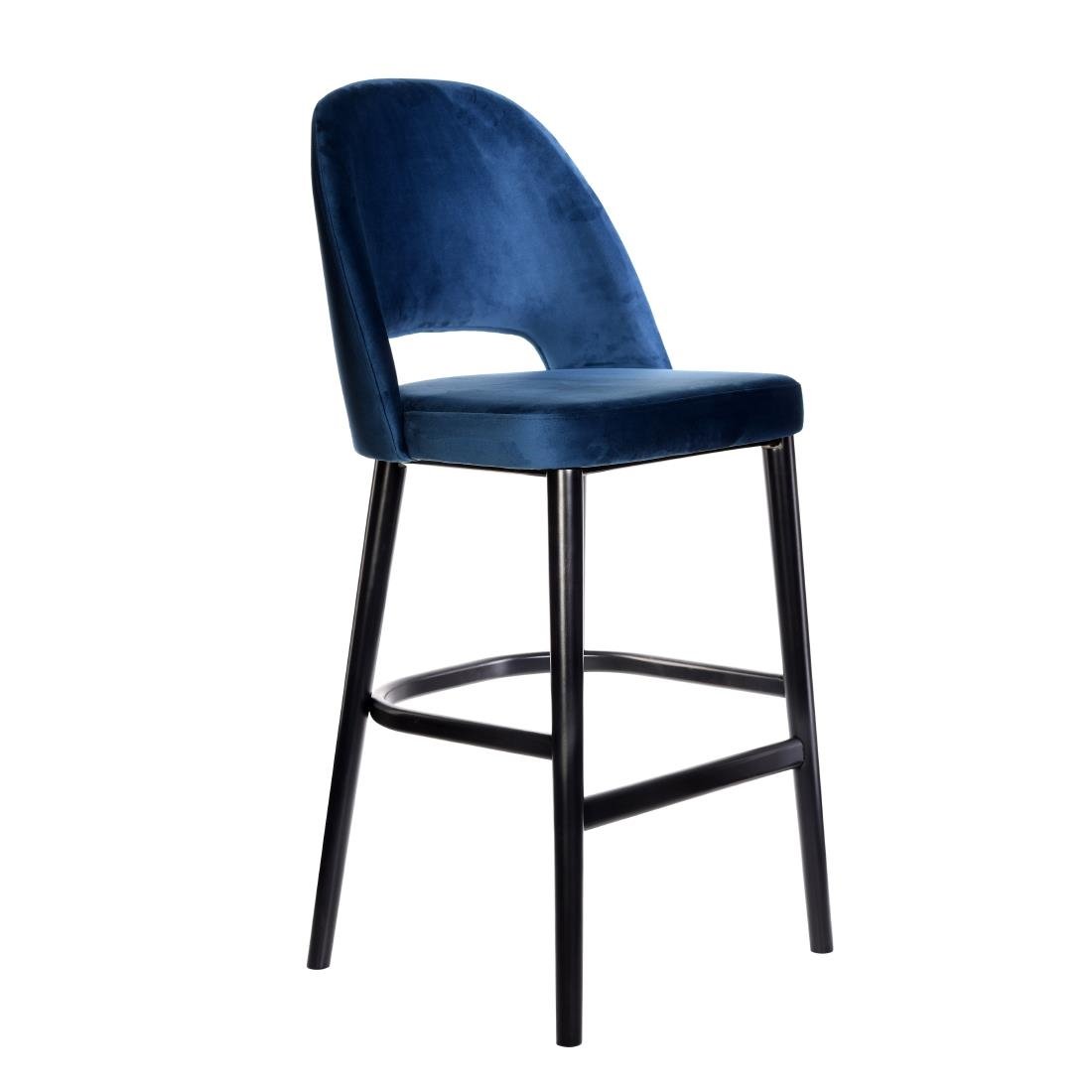 Furnlink Durafurn Semifreddo Stool - Black Legs/Denim Velvet • PAS-DU198