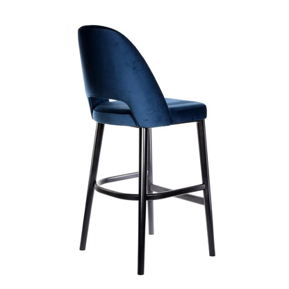 Furnlink Durafurn Semifreddo Stool - Black Legs/Denim Velvet • PAS-DU198