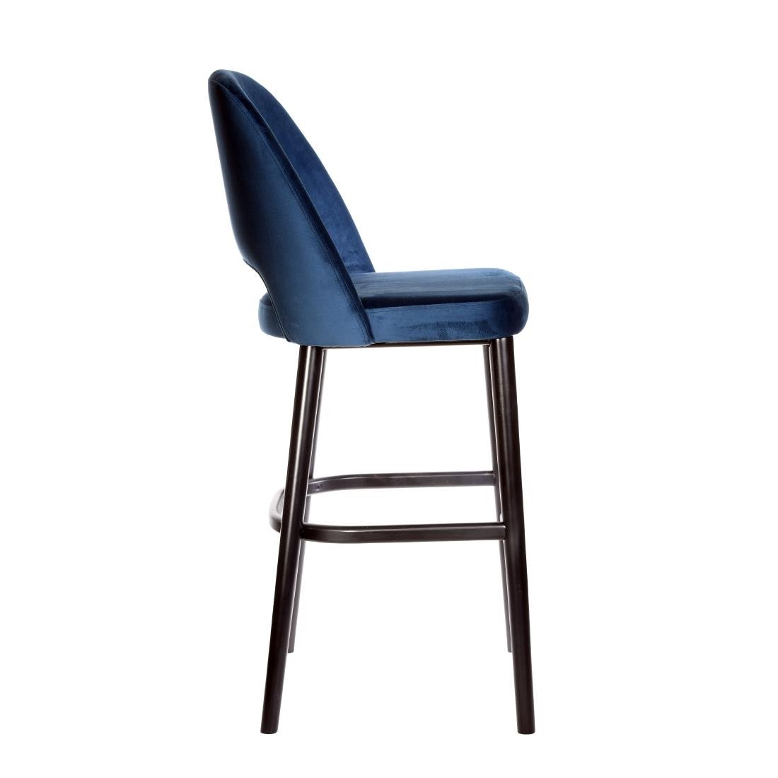 Furnlink Durafurn Semifreddo Stool - Black Legs/Denim Velvet • PAS-DU198