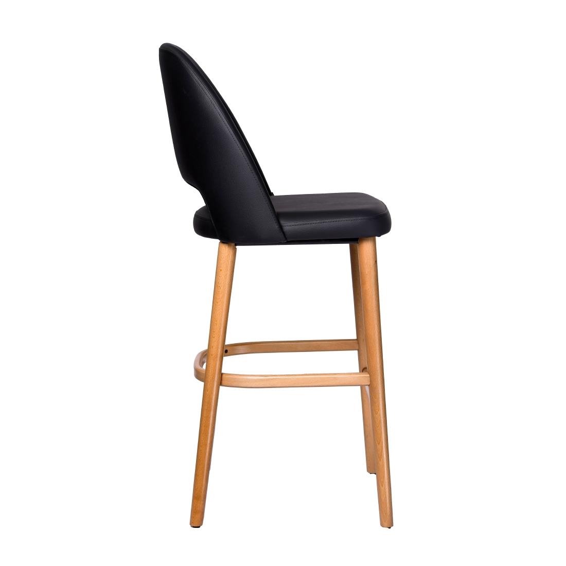 Furnlink Durafurn Semifreddo Stool - Trojan Oak Legs/Black Vinyl • PAS-DU200