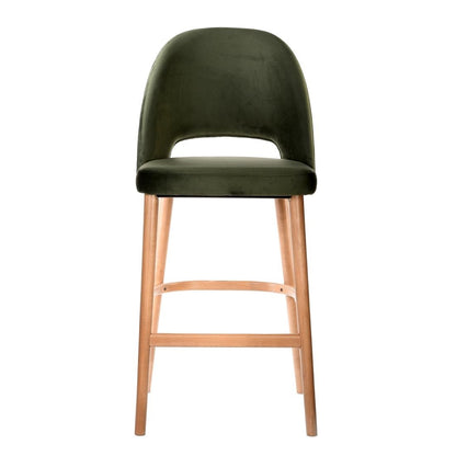 Furnlink Durafurn Semifreddo Stool - Trojan Oak Legs/Avocado Velvet • PAS-DU209