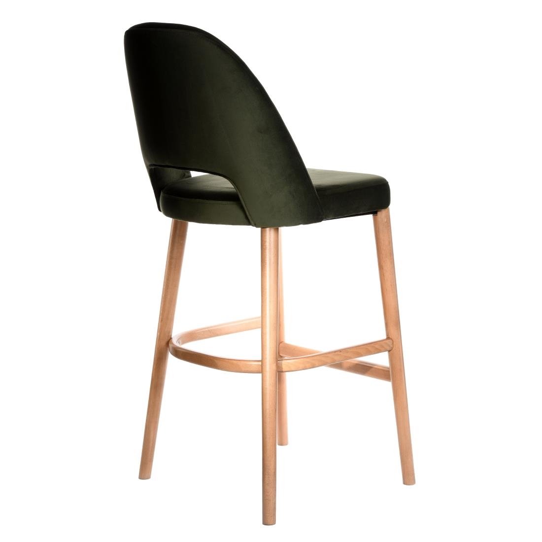 Furnlink Durafurn Semifreddo Stool - Trojan Oak Legs/Avocado Velvet • PAS-DU209