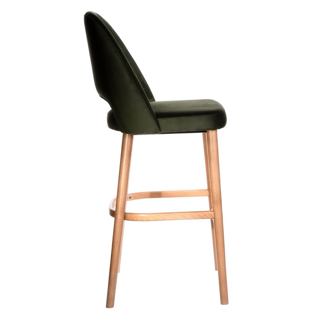 Furnlink Durafurn Semifreddo Stool - Trojan Oak Legs/Avocado Velvet • PAS-DU209