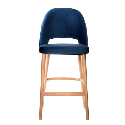 Furnlink Durafurn Semifreddo Stool - Trojan Oak Legs/Denim Velvet • PAS-DU210