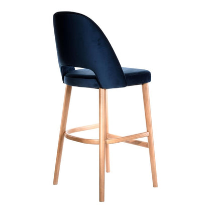 Furnlink Durafurn Semifreddo Stool - Trojan Oak Legs/Denim Velvet • PAS-DU210