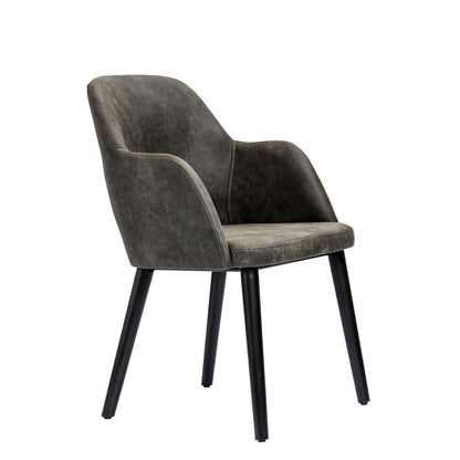 Furnlink Durafurn Sorbet Chair - Black Legs/Charcoal Premium Vinyl • PAS-DU217