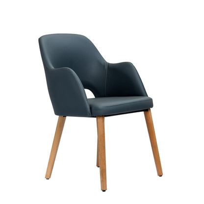 Furnlink Durafurn Sorbet Chair - Trojan Oak Legs/Anthracite Vinyl • PAS-DU221