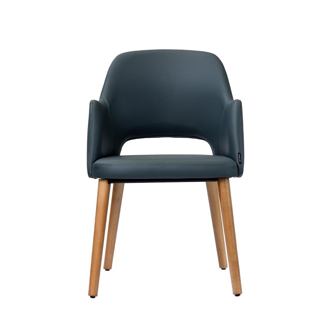 Furnlink Durafurn Sorbet Chair - Trojan Oak Legs/Anthracite Vinyl • PAS-DU221