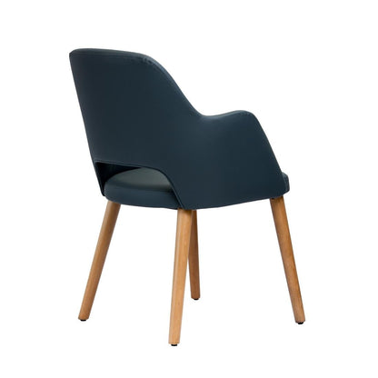 Furnlink Durafurn Sorbet Chair - Trojan Oak Legs/Anthracite Vinyl • PAS-DU221