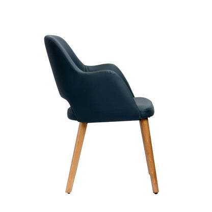 Furnlink Durafurn Sorbet Chair - Trojan Oak Legs/Anthracite Vinyl • PAS-DU221