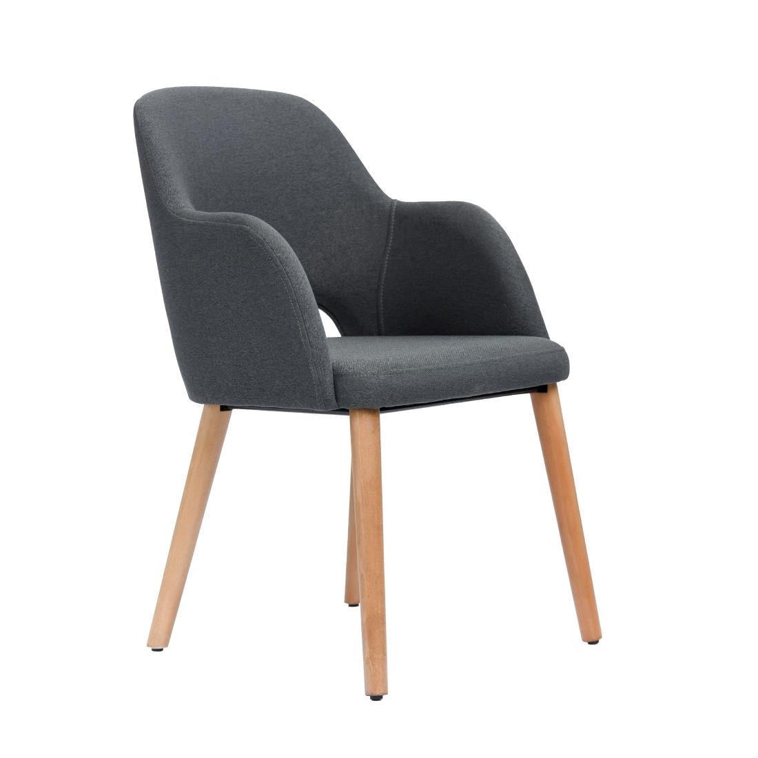 Furnlink Durafurn Sorbet Chair - Trojan Oak Legs/Anthracite Woven Fabric • PAS-DU228