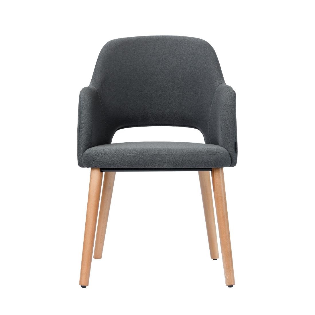 Furnlink Durafurn Sorbet Chair - Trojan Oak Legs/Anthracite Woven Fabric • PAS-DU228