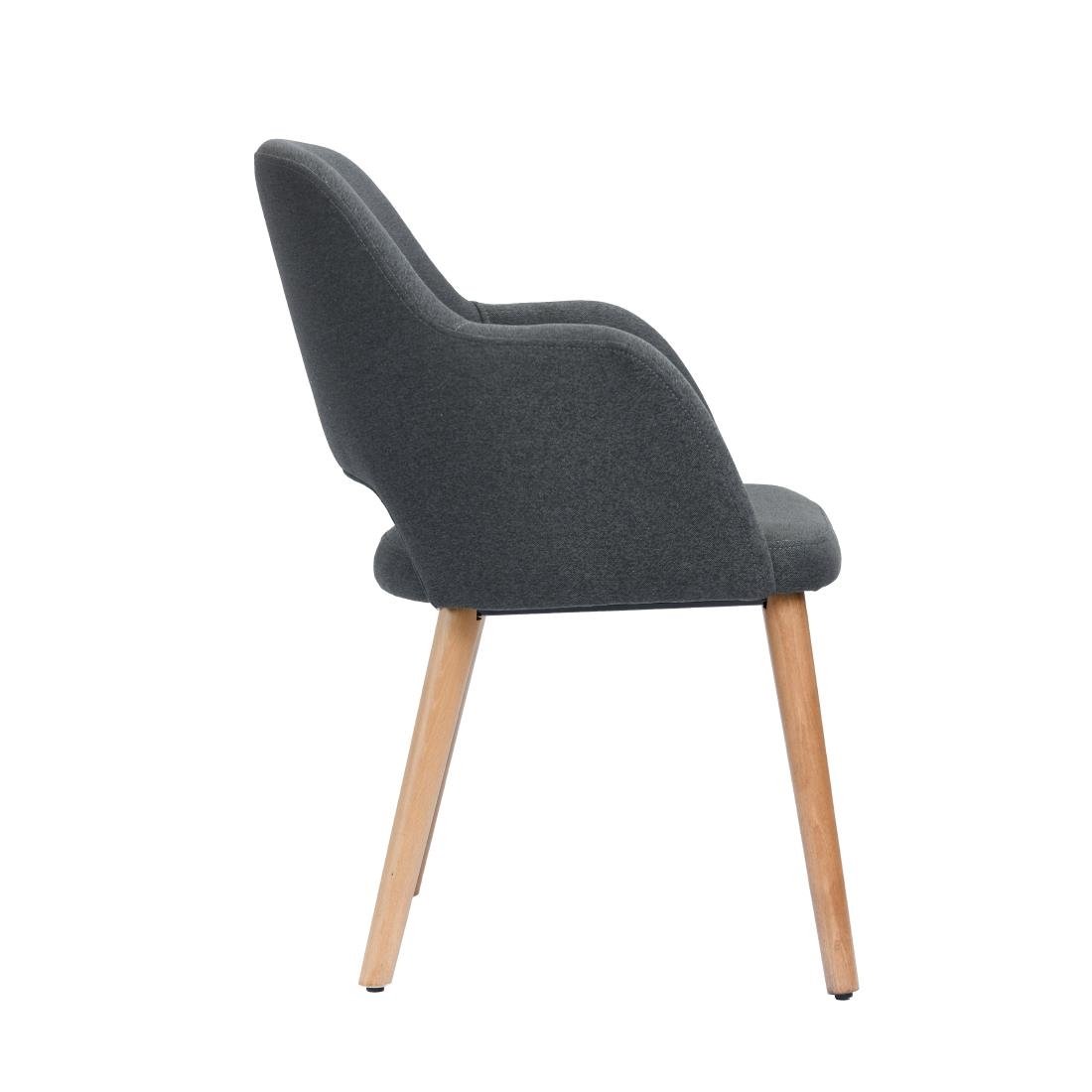 Furnlink Durafurn Sorbet Chair - Trojan Oak Legs/Anthracite Woven Fabric • PAS-DU228