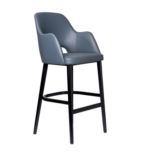 Furnlink Durafurn Sorbet Stool - Black Legs/Anthracite Vinyl • PAS-DU231