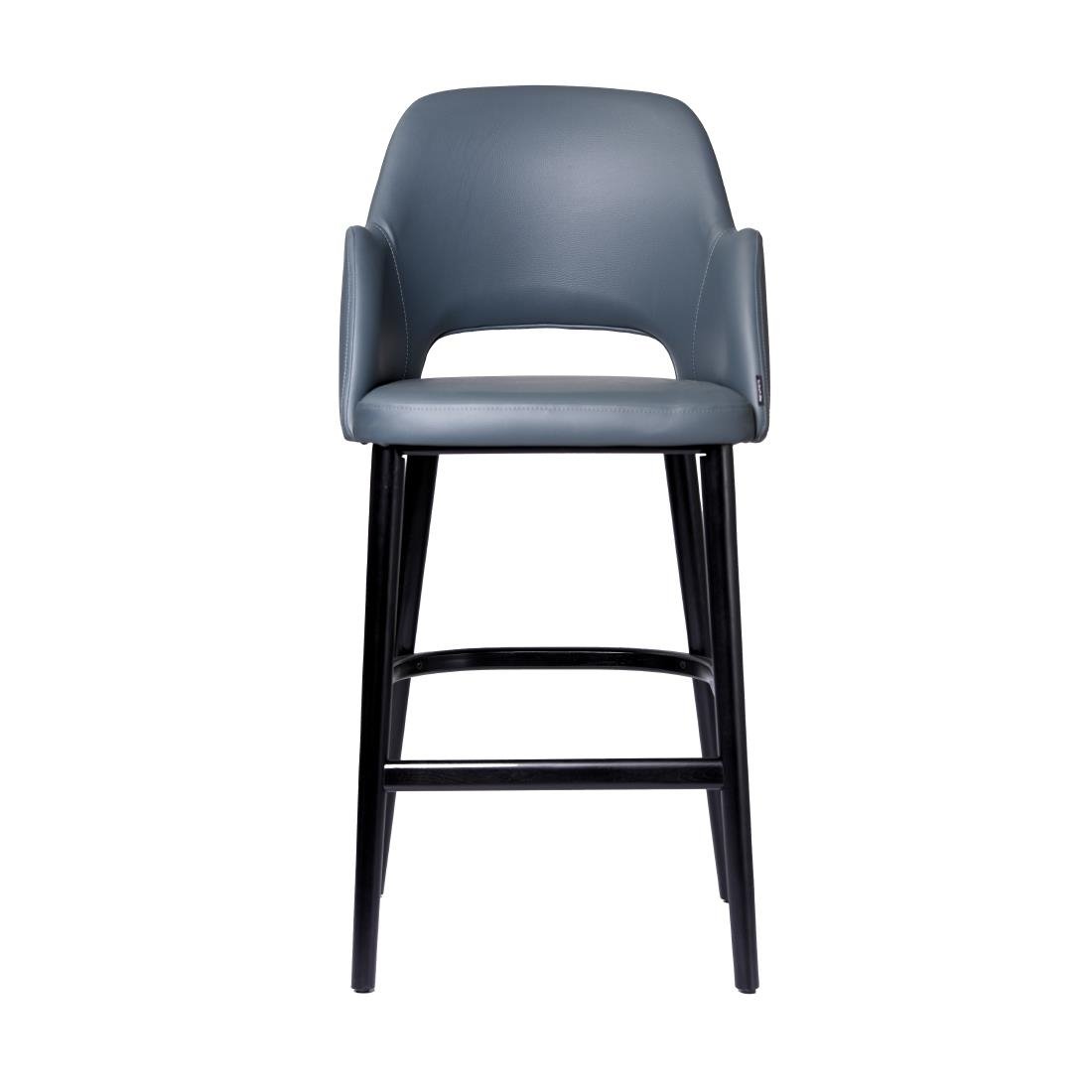 Furnlink Durafurn Sorbet Stool - Black Legs/Anthracite Vinyl • PAS-DU231