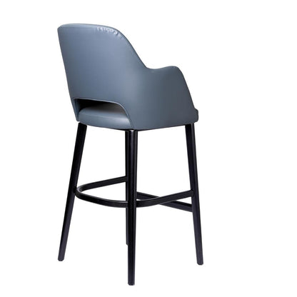 Furnlink Durafurn Sorbet Stool - Black Legs/Anthracite Vinyl • PAS-DU231