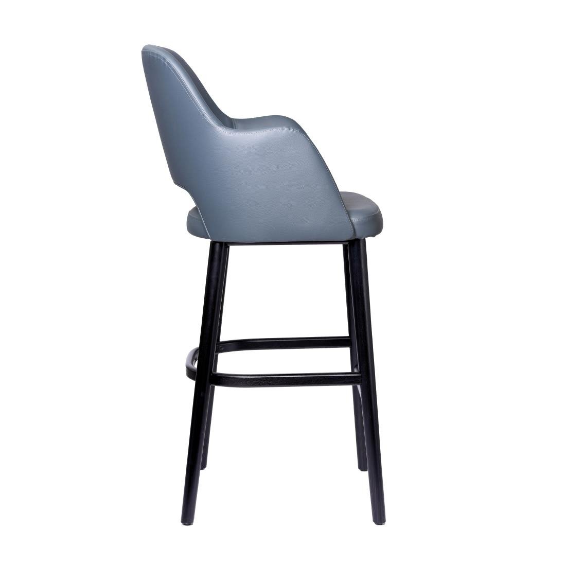 Furnlink Durafurn Sorbet Stool - Black Legs/Anthracite Vinyl • PAS-DU231