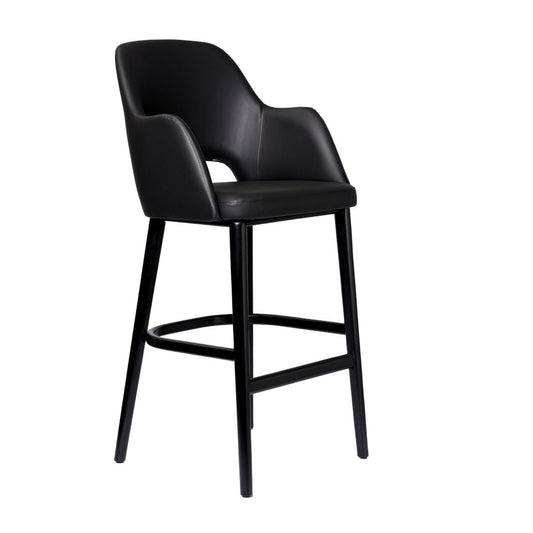 Furnlink Durafurn Sorbet Stool - Black Legs/Black Vinyl • PAS-DU232