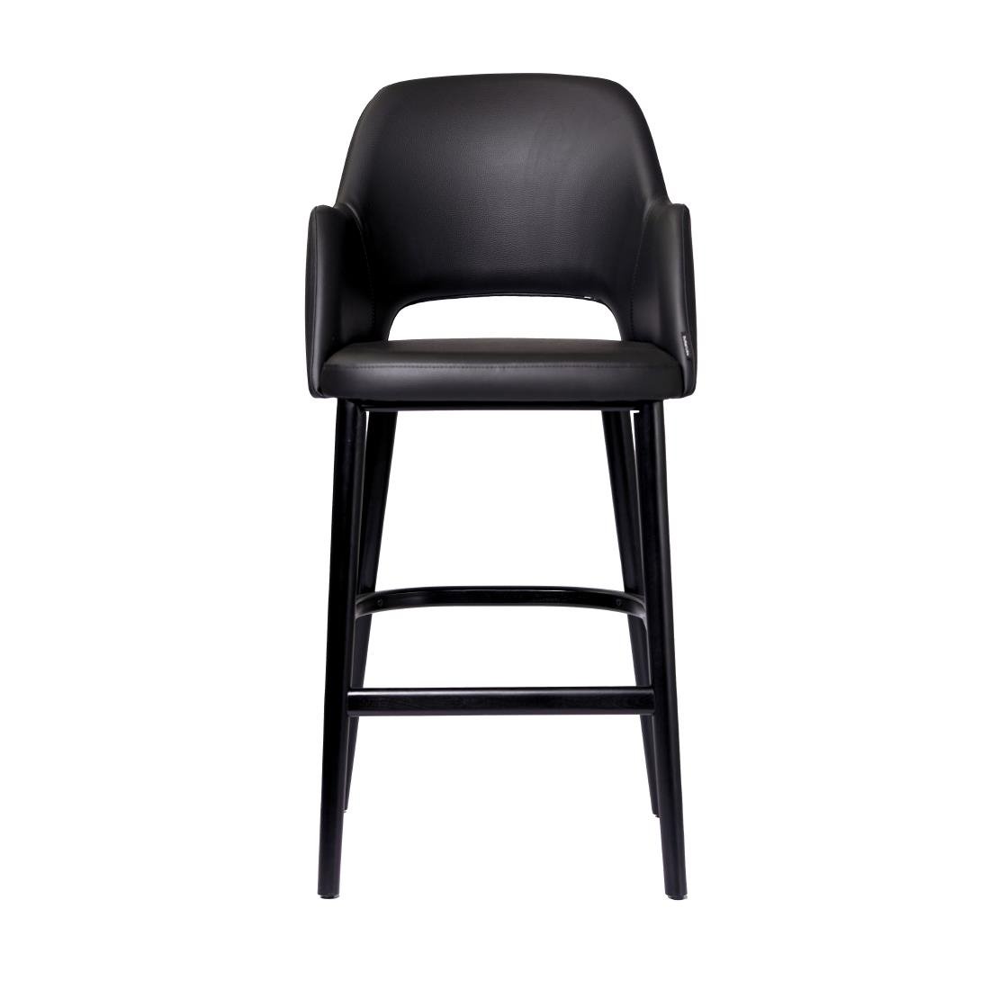 Furnlink Durafurn Sorbet Stool - Black Legs/Black Vinyl • PAS-DU232