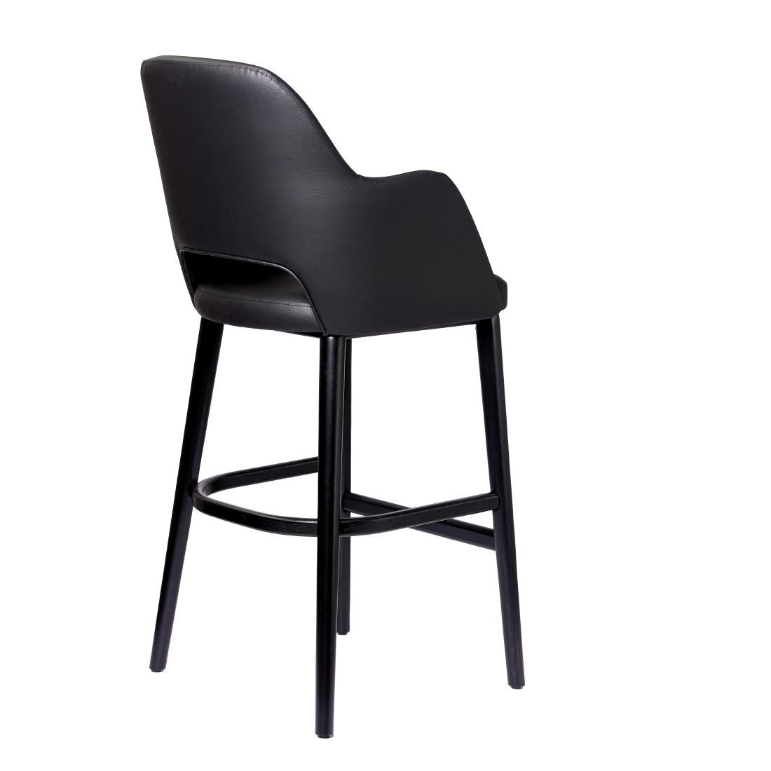 Furnlink Durafurn Sorbet Stool - Black Legs/Black Vinyl • PAS-DU232